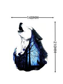 6 Sheets Temporary Tattoo For Women Man Guys Colorful Body Sticker Arm Shoulder Chest Back Makeup Waterproof Large Animal Fake Tattoo Temporary Tattoos Adult Tiger Wolf Butterfly Design - Multicolor - View 7