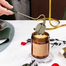 1 pieza Apagavelas elegante con mango largo, accesorio de metal para velas, apagador de llama del pabilo, decoración del hogar, regalo