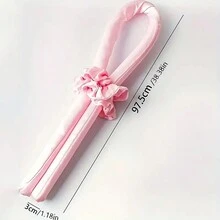 1pc Pink Foam Hair Curler - Heatless Wave Curls For All Hair Types - Pink - View 5