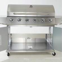 Propane Grill 6 Burner Barbecue Grill Stainless Steel Gas Grill - Silver+Stainless Steel+Garden & Outdoor as Pic - View 3