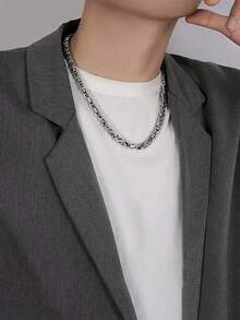 1 件极简嘻哈方形皇帝链项链，男女通用防过敏链项链，独家奢华链 - 彩色 - 查看 6