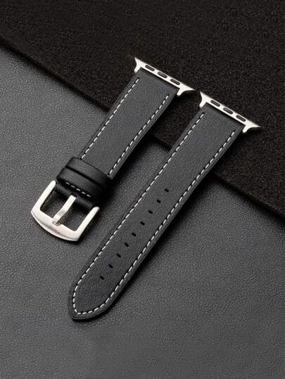 1 pieza Banda de reloj de PU suave y cómodo que absorbe la humedad, resistente al agua, transpirable, con piel adhesiva de silicona compatible con la serie de relojes Apple Watch Band Apple Watch Strap Strap 38/40/41/42/44/45/49mm Compatible Series Ultra/Se/8/7/6/5/4/3/2/1