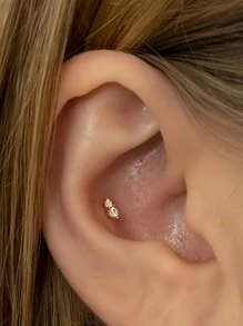 1件 16G 925纯银双石内螺纹唇钉 | 生日石耳骨耳环 | 低过敏性黄金耳骨钉 | 扁平唇环 | 适合女性日常佩戴 - 彩色 - 查看 8