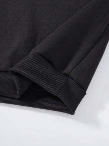 Bộ 2 áo nỉ có mũ và quần nỉ in khẩu hiệu cho bé gái - màu đen - Xem 6