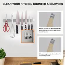 Magnetic Refrigerator 19.7-Inch Magnetic Knife Holder-Double-Sided Refrigerator Magnetic Knife Belt-Magnetic Knife Bar-304 Stainless Steel Kitchen Tool Holder/Rack (Upgrade)
