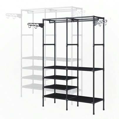 Guarda Roupa Arara Aberto Organizador De Roupas Removível Estilo Aberto