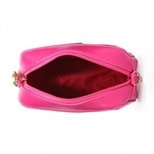 Women's Small Side Crossbody Bag With Chain Strap Available Colors Stock - 玫紅色 - 查看 4