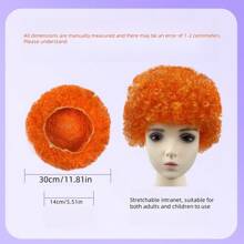 1 pieza Peluca de cabello explosivo y colorido, tocado con estilo de pelo de payaso para Halloween, accesorio de disfraz para fiesta de disfraces, sombrero de pelo rizado y esponjoso, adecuado para eventos escolares, reuniones con amigos, festivales, artículos de fiesta divertidos, accesorio para fotografía