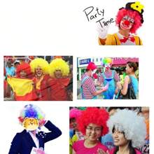 1 pieza Peluca de cabello explosivo y colorido, tocado con estilo de pelo de payaso para Halloween, accesorio de disfraz para fiesta de disfraces, sombrero de pelo rizado y esponjoso, adecuado para eventos escolares, reuniones con amigos, festivales, artículos de fiesta divertidos, accesorio para fotografía