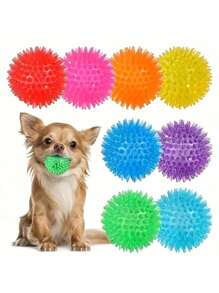 1pc Squeaky Dog Toy Balls (6 Colors) Puppy Chew Toys For Teething, Medium, Large & Small Dogs, Aggressive Chewers
