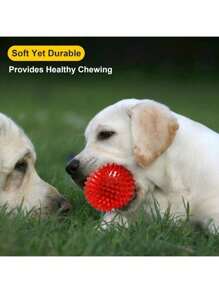 1pc Squeaky Dog Toy Balls (6 Colors) Puppy Chew Toys For Teething, Medium, Large & Small Dogs, Aggressive Chewers