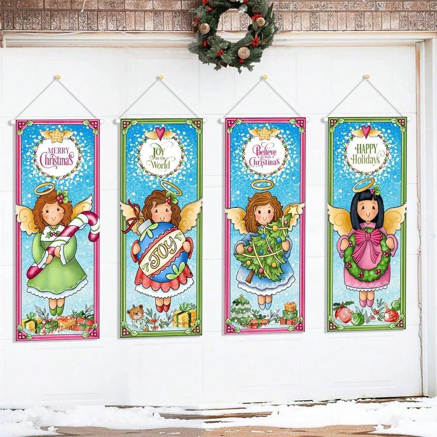 1 Bộ trang trí Giáng sinh cổ điển (11,8 X39,3 inch), Trang trí Giáng sinh màu hồng Biển báo hiên nhà Holy Night Bộ nghệ thuật biểu ngữ Đạo cụ chụp ảnh Giáng sinh Phông nền Treo tường Biển báo áp phích Trong nhà Ngoài trời Trang trí nhà để xe Mùa đông Giáng sinh Năm mới Đồ dùng tiệc ngày lễ, Halloween, Trang trí Halloween - Nhiều màu - Xem 1