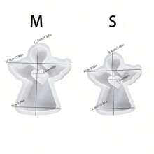 1PC 3D 硅胶蜡烛模具、铸造模具、环氧树脂模具、天使蜡烛硅胶模具，适用于大豆蜡烛、肥皂 - 白色 - 查看 2