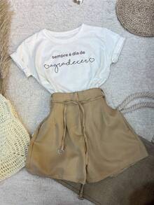 Women's Printed T-Shirt It's Always A Day To Give Thanks - 白色 - 查看 5