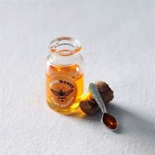 2 piezas de decoración miniatura para diorama de leche, miel, mermelada de fresa y musgo, modelo de juguete de comida a escala 1:12 para casa de muñecas, regalo de Navidad