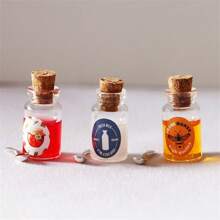 2 piezas de decoración miniatura para diorama de leche, miel, mermelada de fresa y musgo, modelo de juguete de comida a escala 1:12 para casa de muñecas, regalo de Navidad