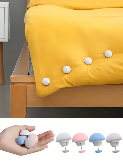 4/8/16 Stück Bettdecken-Clips, Pilz-Schnalle mit Einmal-Entriegelung, rutschfeste versteckte Clips, fixieren Decke und Betttücher, um Verrutschen zu verhindern, abnehmbar und wiederverwendbar, geeignet für Zuhause, Schlafzimmer, Bettwäsche, Matratze