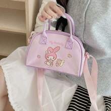 Bolso de mano Sanrio: Bolso de Boston con estampado de moda de Hello Kitty, Bolso bandolera de felpa de dibujos animados de My Melody, Bolso organizador casual de gran capacidad de Kuromi, Bolsa cosmética portátil y multifunción de Pochacco, Bolso de hombro lindo de Cinnamoroll - Multicolor - Ver 7