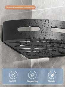 1 pieza Estantería de pared de baño de acero inoxidable (diseño de ganchos aleatorios) - Multicolor - Ver 5