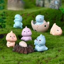 8 件/9 件全新迷你霸王龙微景观花园 DIY 树脂装饰品，可爱龙蛋、鸟巢和恐龙树脂工艺品，个性化装饰品，适用于办公桌、厨房、冰箱、朋友和家人礼物 - 彩色 - 查看 2