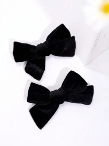 2PCS Velvet Hair Bows For Girls Teens Hairstyle Fashion Hairpins Solid Color Alligator Hair Clips - Velvet Bow - View 8