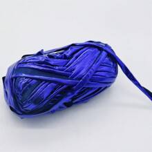 4 Pcs Imitation Leather Cloth Strip Yarn For Crocheting And Knitting - 14.1oz Total, Includes 100g/3.53oz, 33m/36yd Length, 2cm/0.78in Width, Suitable For Bags, Blankets, Cushions, And Carpets - Unique Metallic Colors, Polyester Fiber - Multicolor - View 11