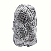 4 Pcs Imitation Leather Cloth Strip Yarn For Crocheting And Knitting - 14.1oz Total, Includes 100g/3.53oz, 33m/36yd Length, 2cm/0.78in Width, Suitable For Bags, Blankets, Cushions, And Carpets - Unique Metallic Colors, Polyester Fiber - Multicolor - View 10