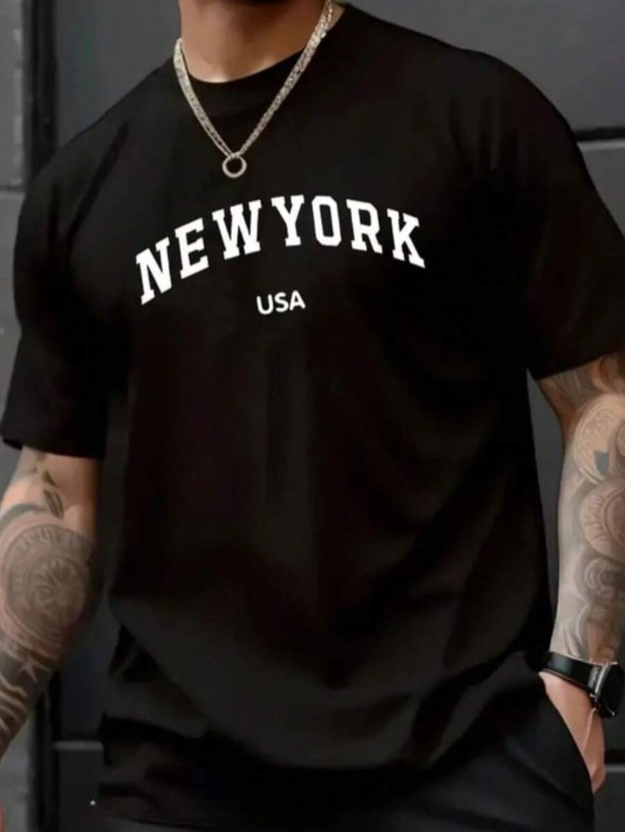 NEW YORK Men's T-Shirt Premium Launch - 黑色 - 查看 1