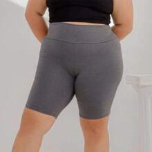 Kit 3 Bermuda Plus Size Women's Suplex Legging Cycling Shorts High Waist Butt Lift - 淺灰色 - 查看 11