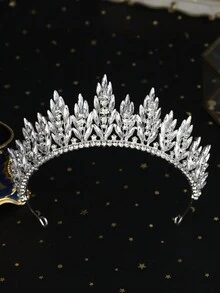 1pc Tiaras And Crowns For Women Wedding Tiara For Bride Rhinestone Queen Crown Crystal Costume Hair Accessories For Birthday Prom Quinceanera Celebration - Multicolor - View 14