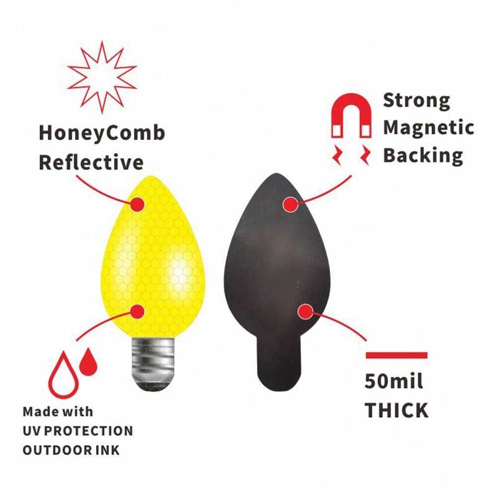 20 Pieces Christmas Car Set Include 12 Reflective Light Bulb