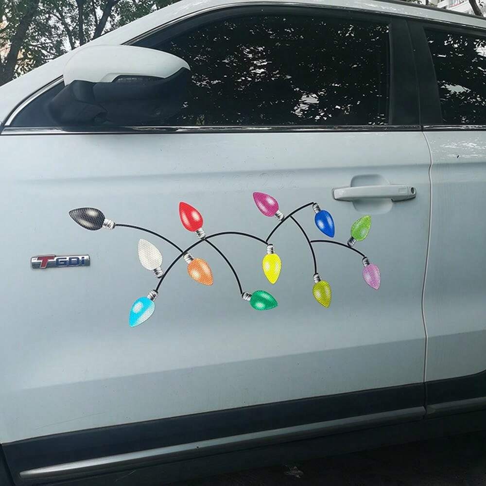 20 Pieces Christmas Car Set Include 12 Reflective Light Bulb