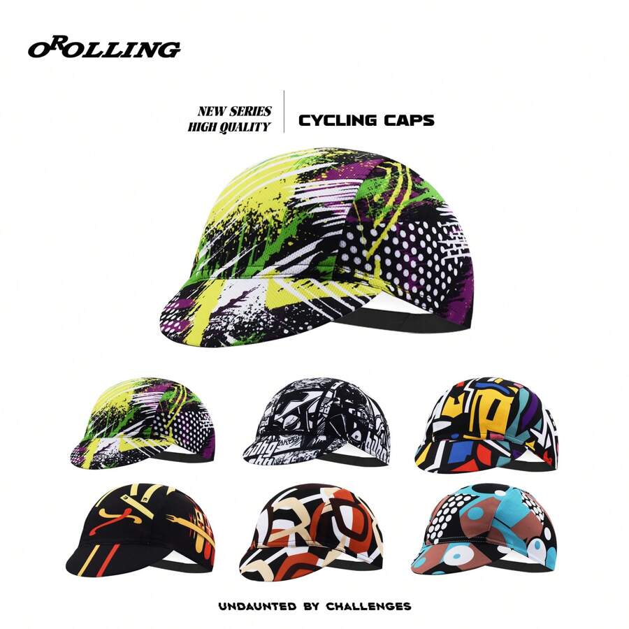 Gorra de ciclismo personalizada con líneas de graffiti, almohadilla para casco de ciclismo adecuada para deportes al aire libre - Pintada - Ver 1