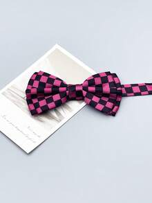 1 件男士双层格子领结，时尚领带配饰 - 彩色 - 查看 10