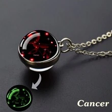 1PC Constellation Necklace Starry Sky Luminous Zodiac Glass Ball Pendant Necklace Christmas Gift Glow In The Dark - style - View 24