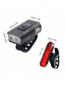 Bicycle Front Light USB Rechargeable, 6 Modes Bicycle Headlight And 4 Modes Tail Light Set, High Lumen Super Bright Bicycle Light, Waterproof Bicycle Front And Rear Lights, Suitable For Road, Mountain, And Night Riding.