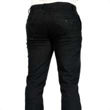 Men's Slim Fit Sport Social Twill Trousers With Premium Lycra Elastane In Black - 黑色 - 查看 2