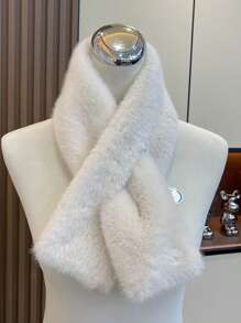 1 Set Fuzzy Winter Hat With Matching Scarf, Fluffy Thick Ear Protection Hat, Fashion & Retro Style For Party & Gathering - Cap - View 8