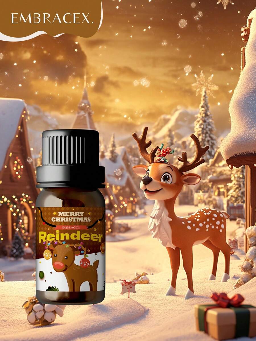 EMBRACEX. Tinh dầu hương tuần lộc Giáng sinh 10ml, hương thơm lâu dài | Thích hợp làm nến Giáng sinh, khuếch tán hương thơm trong nhà và xe hơi, trang trí Giáng sinh | Tăng cường không khí Giáng sinh | Khử mùi, tăng cường hương thơm | Giảm căng thẳng, nâng cao tinh thần | Quà tặng Giáng sinh, nước xịt phòng