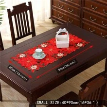 1buc, Aleer de masă de Crăciun frumos brodat, Proces de golire manuală, Foarte potrivit pentru amenajarea de sărbători, Decorare pentru picnic de petrecere, Display de birou pentru sufragerie