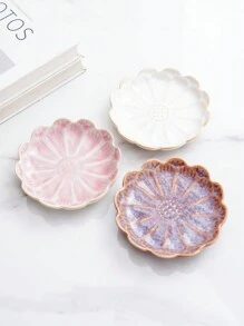 1 szt. Ceramiczna taca do przechowywania, Nordic Creative Reactive Glaze w stylu japońskim, wysokiej klasy, elegancka, gradientowa, płaska miska w kształcie kwiatu lotosu, odpowiednia do hoteli, sklepów jubilerskich, restauracji, biur, wystaw, kuchni, salonów, łazienek, wystroju wnętrz, biżuterii, akcesoriów do włosów, artykułów codziennego użytku, zapachów, mydła, powrotu do szkoły