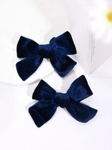 2PCS Velvet Hair Bows For Girls Teens Hairstyle Fashion Hairpins Solid Color Alligator Hair Clips - Velvet Bow - View 11