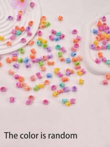 50入組迷你髮夾,塑料多彩裝飾髮飾,適用於女孩辮子髮飾 - 彩色 - 查看 2