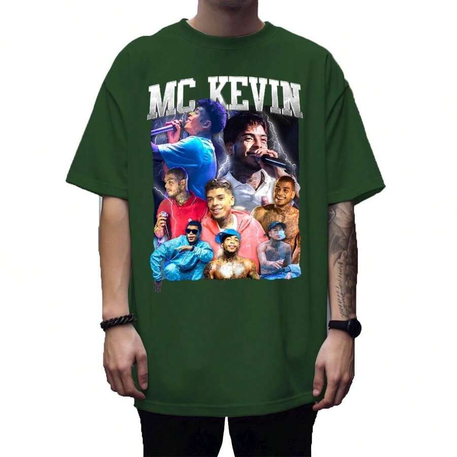 100% Cotton T-Shirt MC KEVIM Shirt Thread 30.1 - 軍綠色 - 查看 1