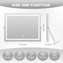 Gương trang điểm Hasipu 32"X22" LED có thể điều chỉnh độ sáng cảm ứng thông minh 3 màu, tuyệt vời cho phòng ngủ, phòng khách, phòng thay đồ, tiệm cắt tóc, khách sạn, quà tặng Giáng sinh đáng yêu cho đồ trang trí phòng tắm, đồ đựng đồ trang điểm mùa hè, phụ kiện phòng tắm, trở lại trường - Xem 5