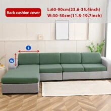 1pc Solid Color High Stretch Removable, Machine Washable Splash-Proof Sofa Cushion Cover, Suitable For Living Room Polyester Sofa Cushion Cover/Backrest Cover - Green - View 11