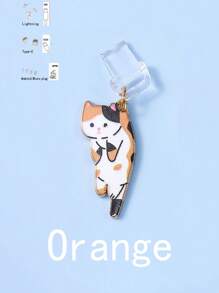 1pc Cute Cat Resin Anti-Dust Plug Decoration For IPhone, Android, USB-C Ports