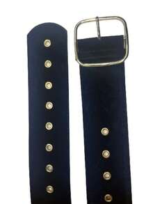 Women's Belt With Holes In Gold Metal Colors Thick Model MZS-2066 - 黑色 - 查看 1