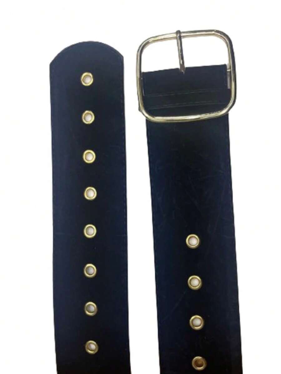 Women's Belt With Holes In Gold Metal Colors Thick Model MZS-2066 - 黑色 - 查看 1