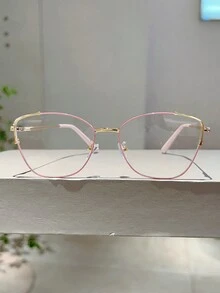 1 件女式新款全框蝴蝶形眼镜时尚多色金属框架流行粉色眼镜奢华精致男士眼镜适合宴会和节日装饰眼镜配件女士 - 彩色 - 查看 10